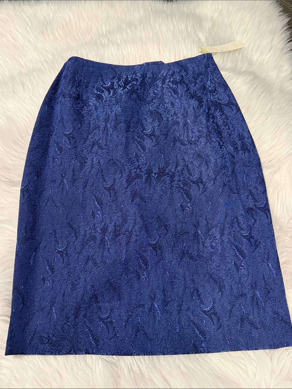 Maggy London Navy Jacquard Pencil Skirt